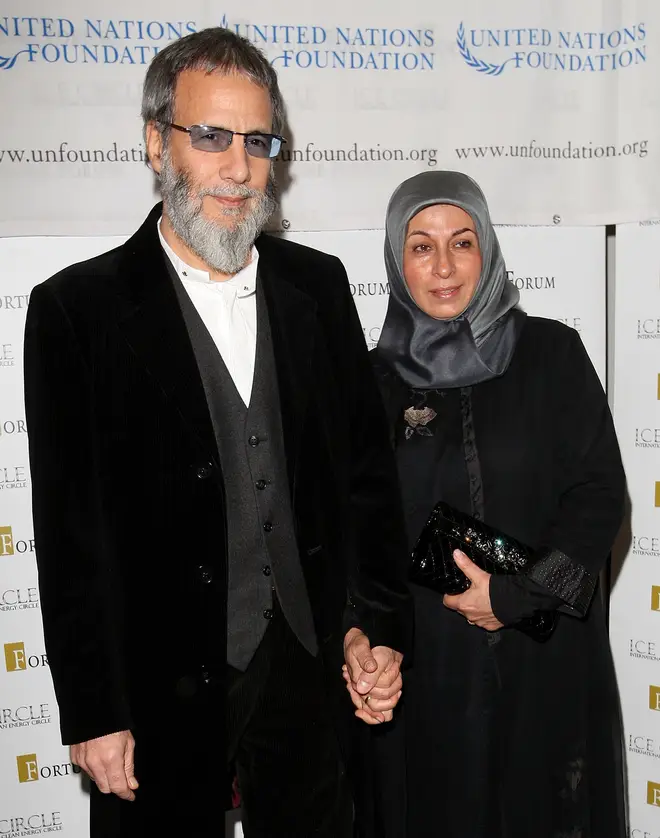 Cat Stevens/Yusuf Islam with his wife Fauzia in 2009. (Photo by Danny Martindale/Getty Images)