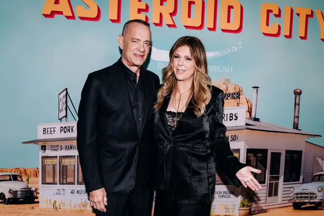 Tom Hanks and Rita Wilson at the New York premiere of "Asteroid City" held at Alice Tully Hall on June 13, 2023 in New York City. (Photo by Nina Westervelt/Variety via Getty Images)