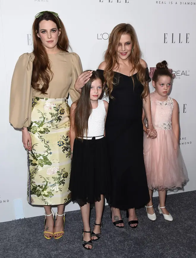 Riley Keough, Lisa Marie Presley and her daughters Finley Lockwood and Harper Lockwood pictured in 2017.