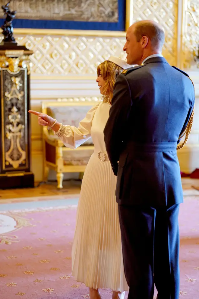 In a moving moment as she spoke to Prince William, Kate turned and gestured to Derek as her husband beamed back at her.