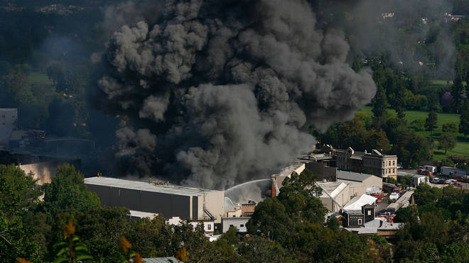 Firefighters Battle Blaze At Universal Studios in 2008
