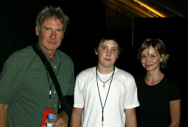Harrison and Calista with Harrison's son Malcolm in 2004