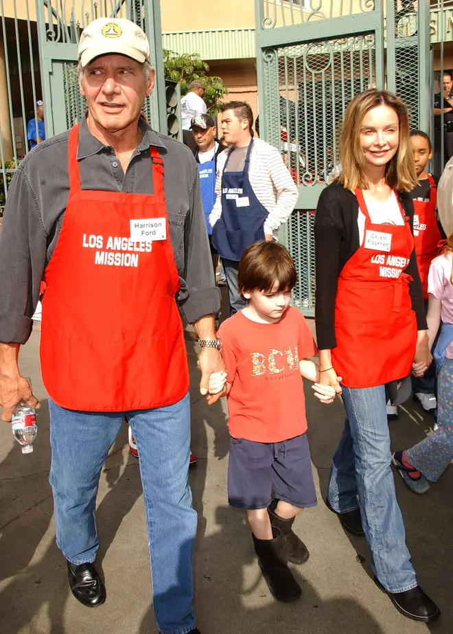 Harrison and Calista with son Liam in 2007