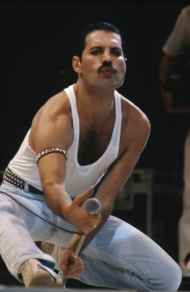 Despite the illustrious list of names performing at Live Aid, Queen stole the show. (Photo by Dave Hogan/Getty Images)