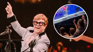 Elton John waves goodbye