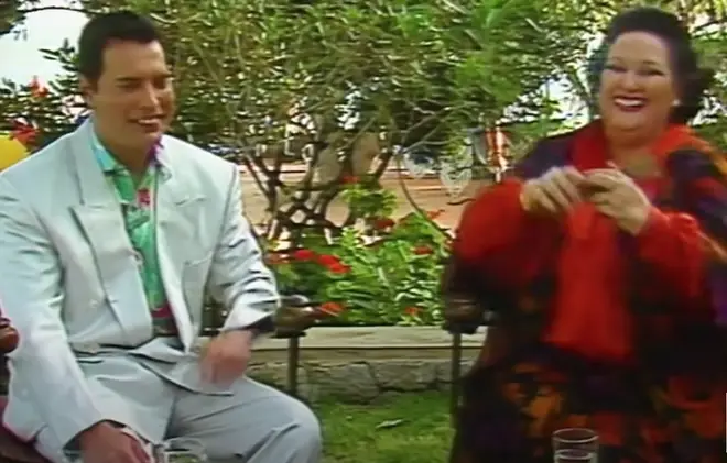 Freddie and 'Montse' Caballé giggled and complimented each other throughout the interview, which no doubt settled Freddie's nerves.
