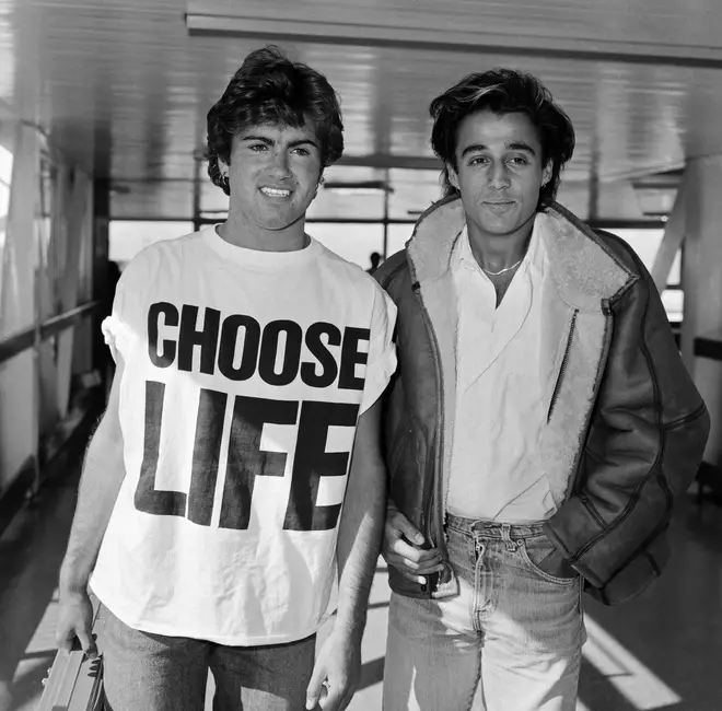 Wham! turned the 'CHOOSE LIFE' t-shirts into one of the most iconic trends of the 1980s. (Photo by Victor Crawshaw/Mirrorpix/Getty Images)