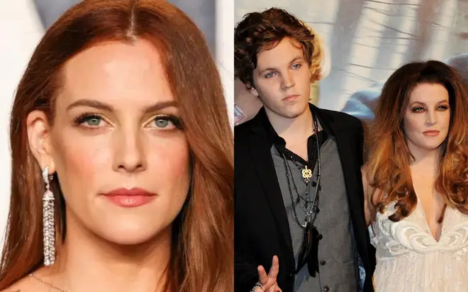 Riley Keough (left) pays tribute to her late brother Benjamin and mother Lisa Marie (right)