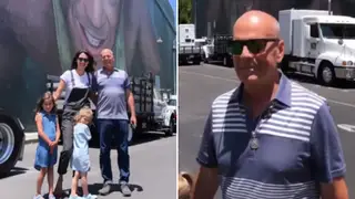 Bruce Willis' wife has shared a throwback video of Bruce Willis and his youngest children visiting the Die Hard set in 2018.