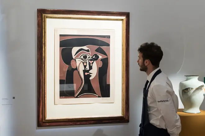 The auction includes Pablo Picasso's portrait of his wife (estimate £50,000 - 70,000) which hung in Freddie Mercury's kitchen