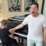 Michael Bublé, 47, was left visibly moved as he witnessed his 9-year-old son deliver a heartwarming rendition of his own song, 'I'll Never Not Love You,' on the piano.