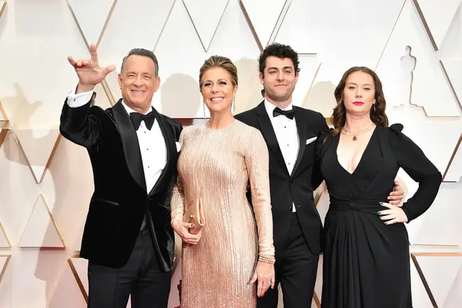 (L-R) Tom Hanks, Rita Wilson, Truman Theodore Hanks, and Elizabeth Hanks