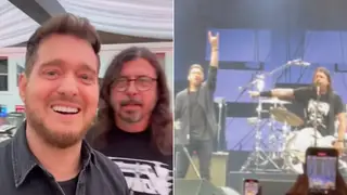 Michael Buble performed with Foo Fighers' Dave Grohl