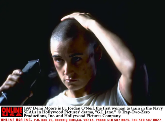 Demi Moore channeled Sinead O'Connor when she shaved her head for 1996 movie G.I. Jane. (Photo By Getty Images)