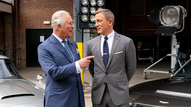 Prince Charles with Daniel Craig on the set of Bond 25