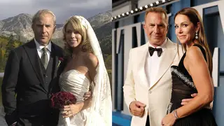 Kevin Costner and Christine Baumgartner on their wedding day