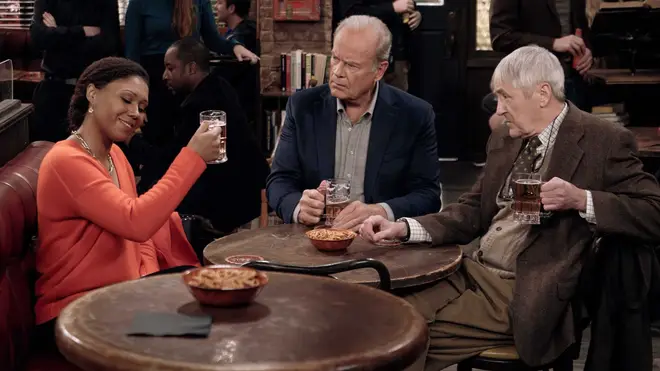 A glimpse into the highly-anticipated reboot of the iconic US comedy Frasier has been released, treating fans to a preview of British actor Nicholas Lyndhurst as he shares a pint with Kelsey Grammer.