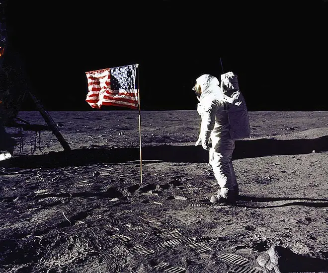 NASA's photo of the 1969 Apollo 11 moon landing
