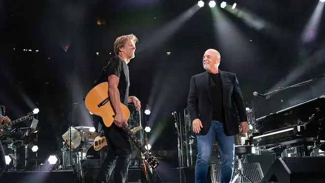 Kevin Bacon and Billy Joel share the Madison Square Garden Stagwe