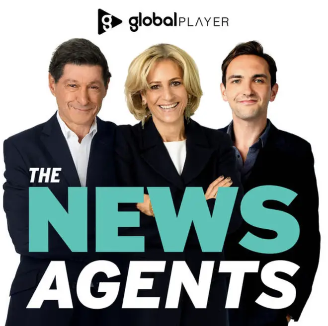 The News Agents featuresEmily Maitlis, Jon Sopel and Lewis Goodall