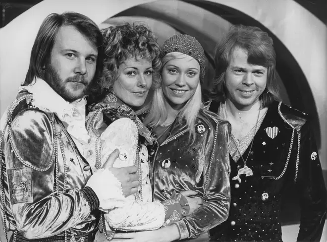 ABBA celebrate the 50th anniversary of their Eurovision win in 2024. (Photo by Imagno/Getty Images)