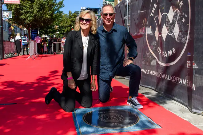 Laura Joplin and Michael Joplin attend the unveiling of The Music Walk Of Fame 2023 for the Janis Joplin Star reveal at Camden on September 04, 2023 in London, England. (Photo by Joe Maher/Getty Images)