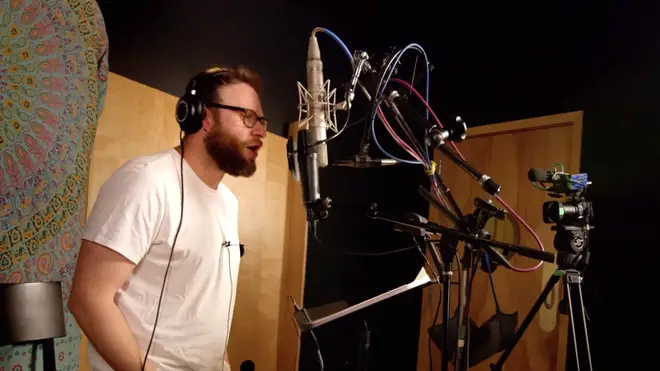 Seth Rogan recording the new version of 'Hakuna Matata'