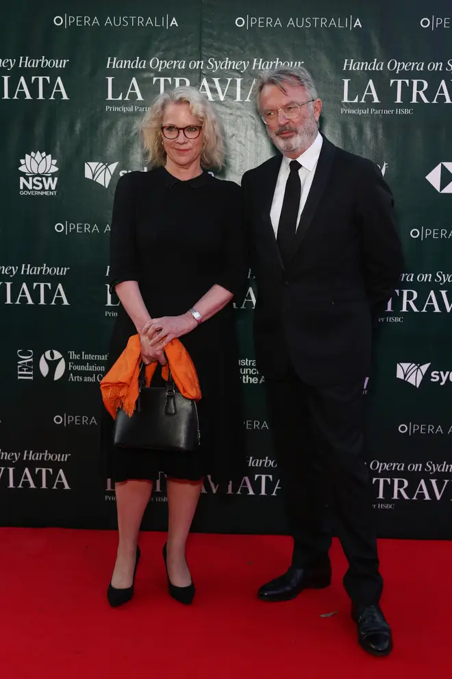 Sam Neill and partner Laura Tingle in 2021