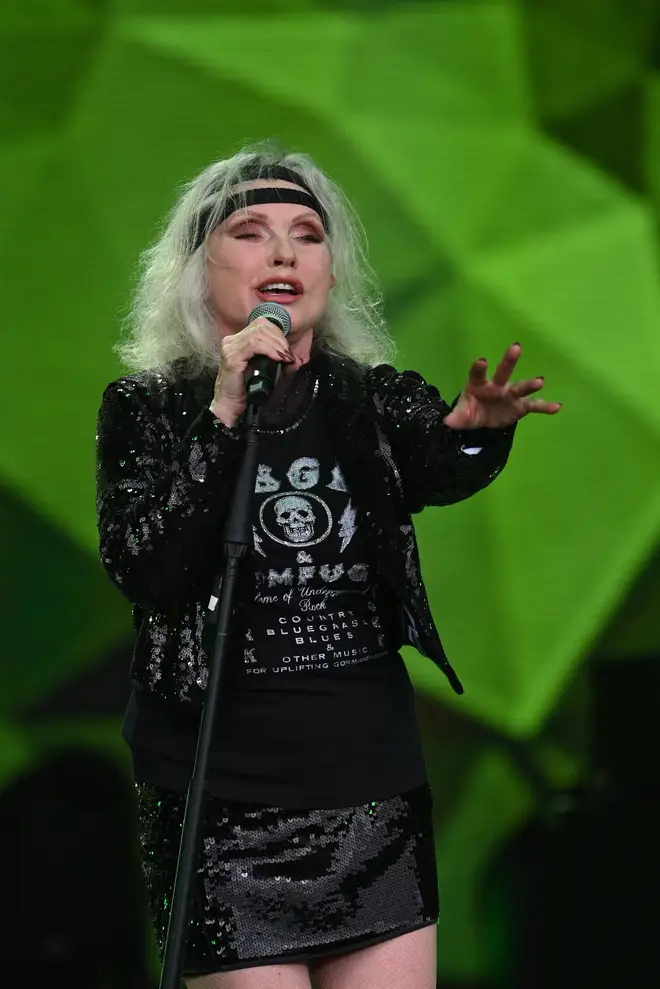 Blondie's Debbie Harry performing at Glastonbury Festival in 2023. (Photo by OLI SCARFF/AFP via Getty Images)