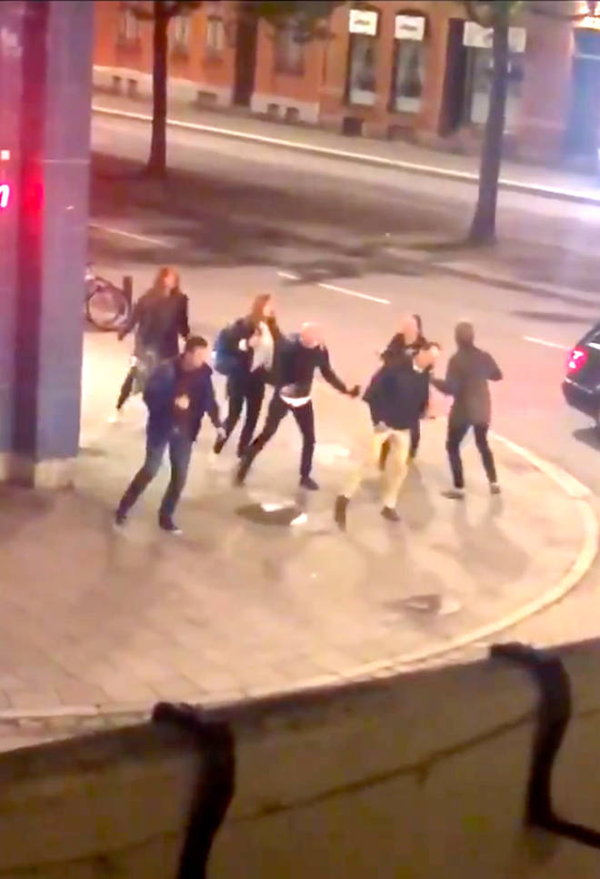 ABBA fans dancing in the street