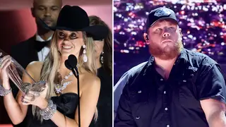 Lainey Wilson and Luke Combs at the CMA Awards 2023
