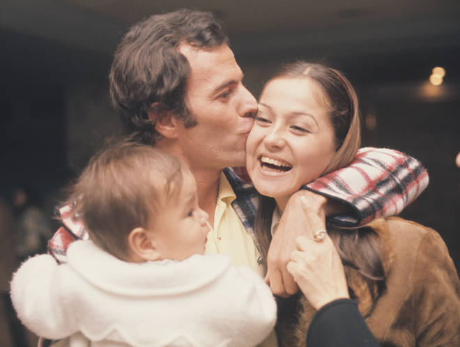 Julio Iglesias and his family in 1975