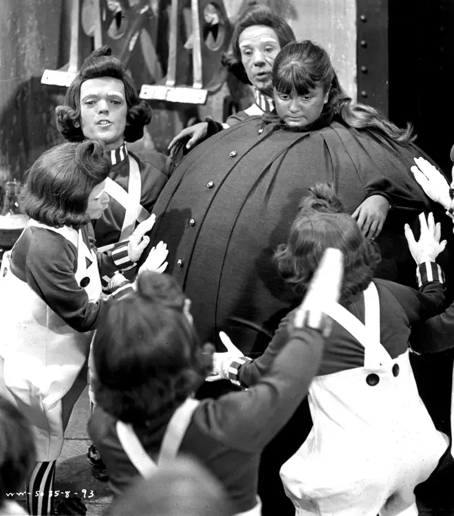Denise Nickerson filming Violet Beauregarde's iconic Willy Wonka & The Chocolate Factory scene