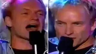 Sting belted out The Human League's synth-pop classic 'Don't You Want Me' for karaoke showdown.