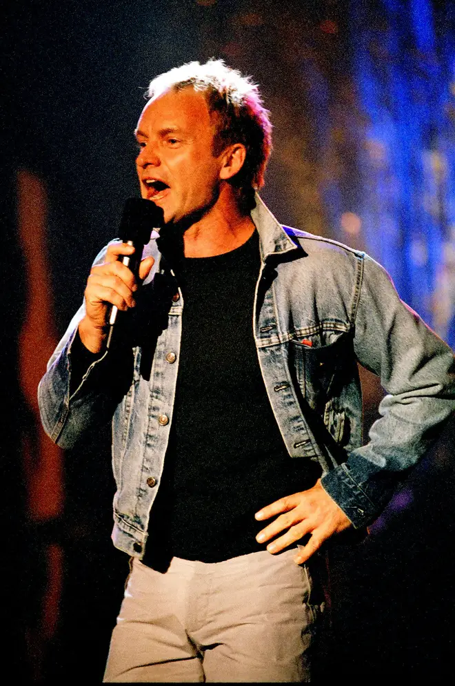 Sting leaned into the campness of the karaoke night. (Photo by Jeff Kravitz/FilmMagic, Inc)