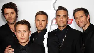 Take That: Howard Donald, Mark Owen, Gary Barlow – and Robbie Williams and Jason Orange