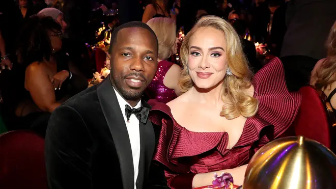 Rich Paul and Adele at the 2023 Grammy Awards