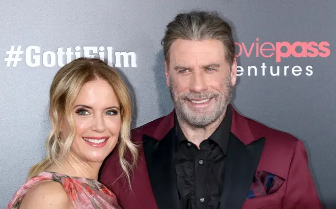 John Travolta and his late wife Kelly Preston, pictured in 2018 two years before her death.