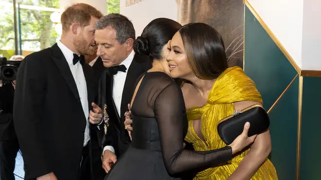 The Lion King 2019: Meghan Markle hugs Beyoncé Knowles-Carter