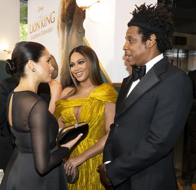 Meghan Markle speaks to Beyoncé and Jay Z at The Lion King 2019 premiere