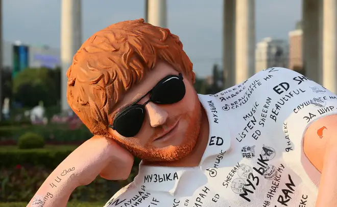 A giant Ed Sheeran statue has popped up in Moscow