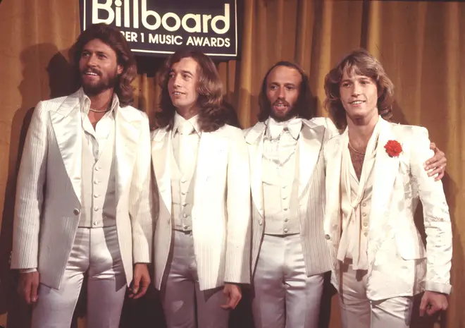 Gibb brothers (Left to Right) Barry, Robin, Maurice and Andy pictured in 1977.