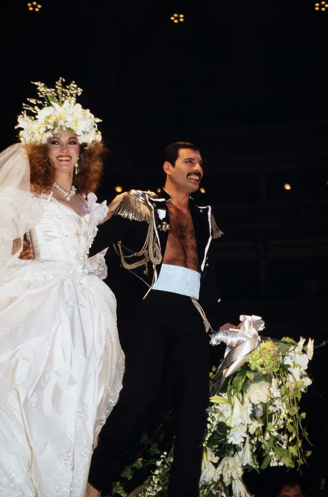 Freddie and Jane Seymour walked the catwalk together at the Royal Albert Hall. (Photo by David Levenson/Getty Images)