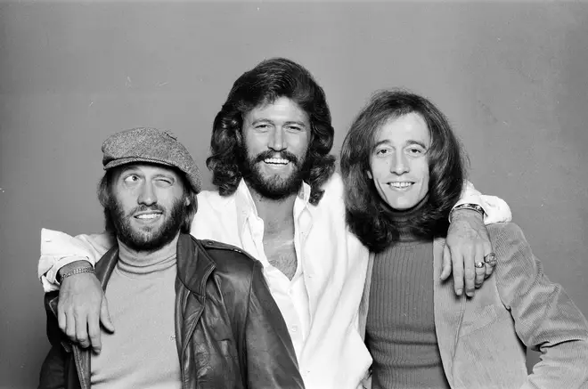 Barry Gibb's Mythology Tour, was the first time he would be on the road without his brothers (Maurice, left and Robin, right) who he had performed with since the inception of the Bee Gees in 1958.