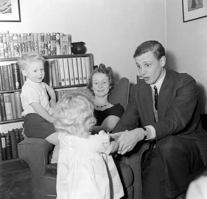 TV Presenter David Attenborough and wife Jane with their children at home , December 1955