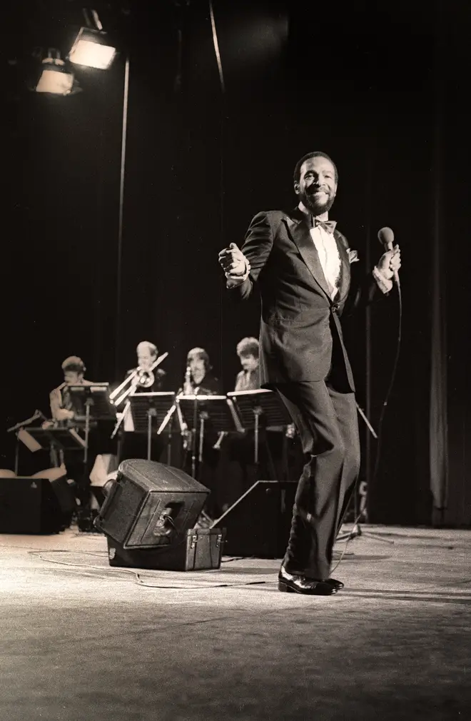 Marvin Gaye performing in Ostend, Belgium in 1981. (Photo by Gie Knaeps/Getty Images)