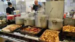 Meals being prepared for children at a Birmingham primary school