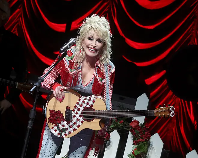 Dolly Parton on stage in Texas in 2022
