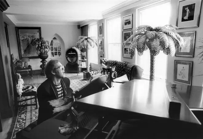 Elton John at his home in Windsor on June 4 1981 during filming for a videogram 'The Fox'