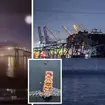 Shocking new footage has emerged of the Singaporean-flagged Dali slamming into the bridge's concrete support pillar